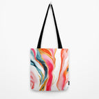 Colorgasmic Marble, Abstract Resin Fluid Painting, Contemporary Eclectic Agate, Bohemian Pink Blue Modern Boho Tote Bag Gallery Image 2