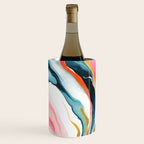 Colorgasmic Marble, Abstract Resin Fluid Painting, Contemporary Eclectic Agate, Bohemian Pink Blue Modern Boho Wine Chiller Gallery Image 2
