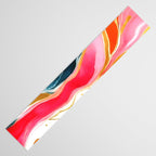 Colorgasmic Marble, Abstract Resin Fluid Painting, Contemporary Eclectic Agate, Bohemian Pink Blue Modern Boho Table Runner Gallery Image 3