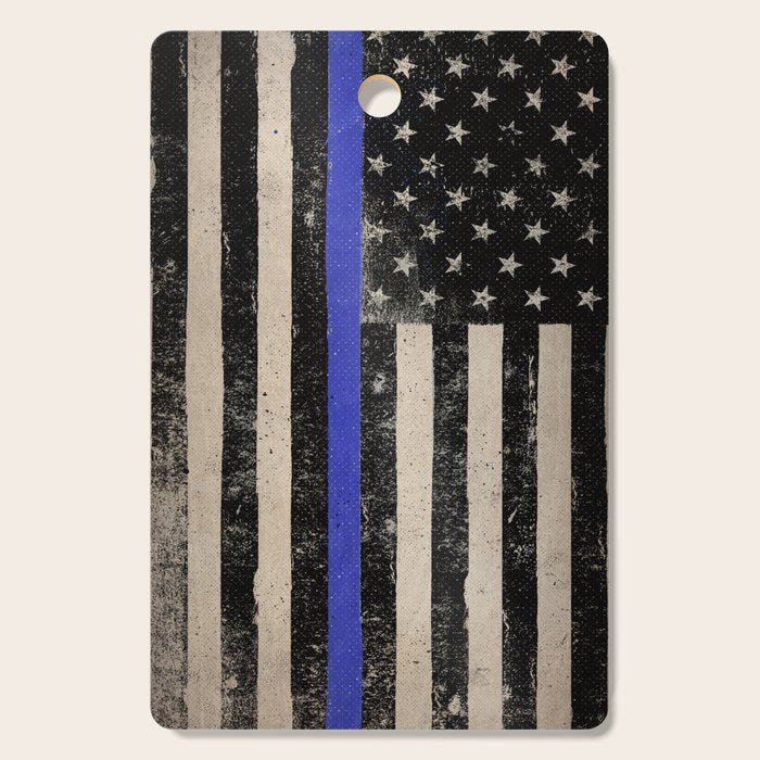 Thin Blue Line Police Flag First Responder USA Hero Cutting Board Gallery Image 1