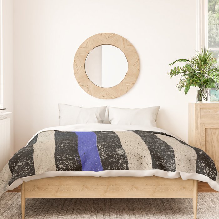 Thin Blue Line Police Flag First Responder USA Hero Duvet Cover Gallery Image 3