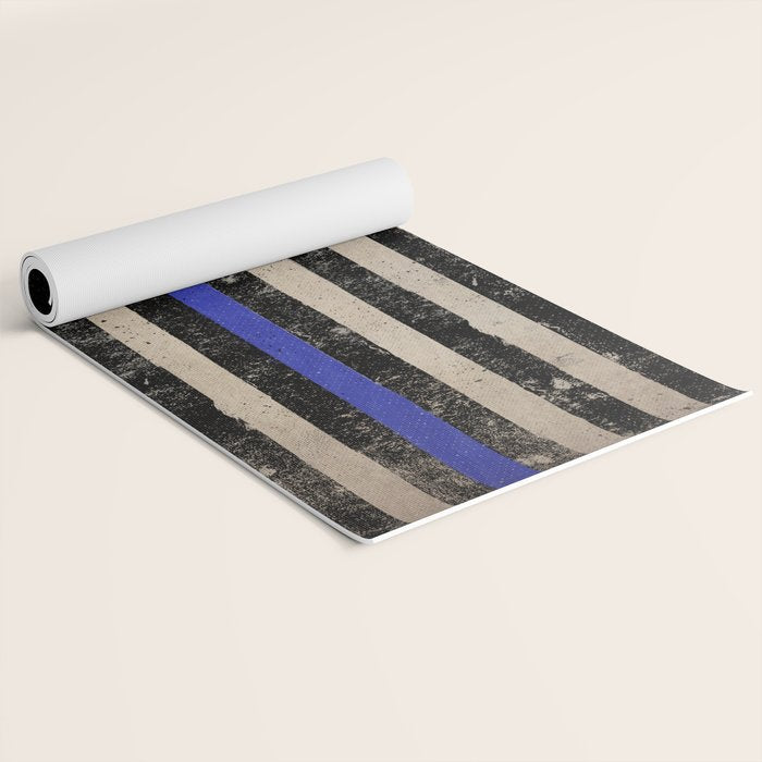 Thin Blue Line Police Flag First Responder USA Hero Yoga Mat Gallery Image 2