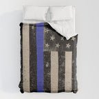 Thin Blue Line Police Flag First Responder USA Hero Duvet Cover Gallery Image 6