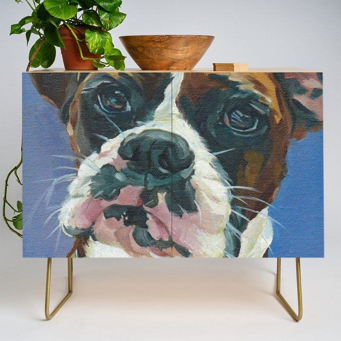 Khloe the Boxer Dog Fine Art Portrait Credenza Gallery Image 1