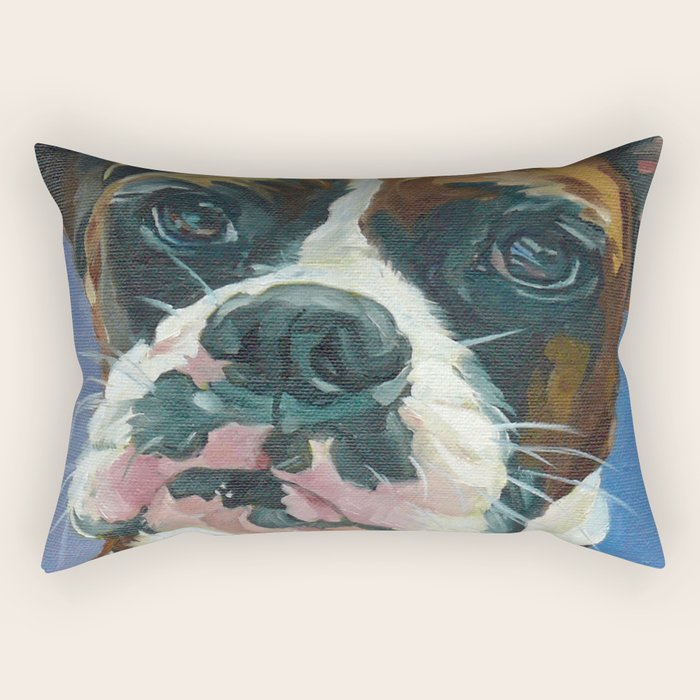 Khloe the Boxer Dog Fine Art Portrait Rectangular Pillow Gallery Image 2