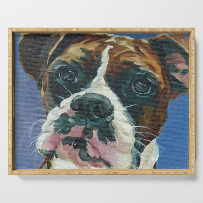 Khloe the Boxer Dog Fine Art Portrait Serving Tray Gallery Image 1