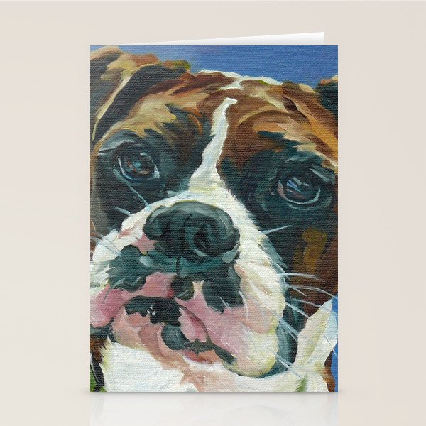 Khloe the Boxer Dog Fine Art Portrait Stationery Card Gallery Image 1
