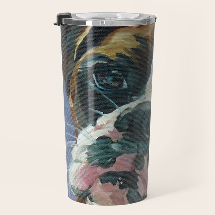 Khloe the Boxer Dog Fine Art Portrait Travel Mug Gallery Image 3