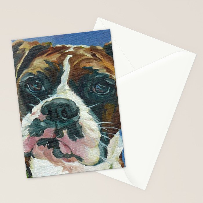 Khloe the Boxer Dog Fine Art Portrait Stationery Card Gallery Image 2