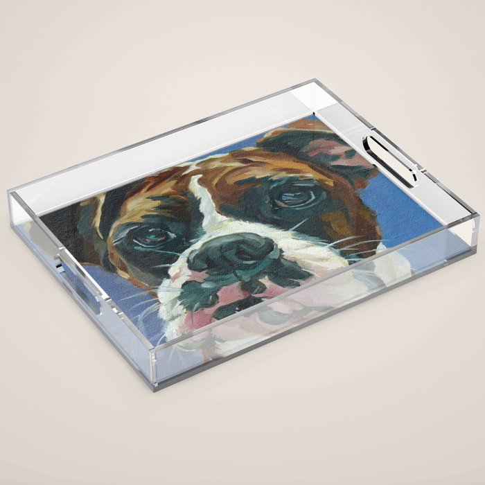 Khloe the Boxer Dog Fine Art Portrait Acrylic Tray Gallery Image 1