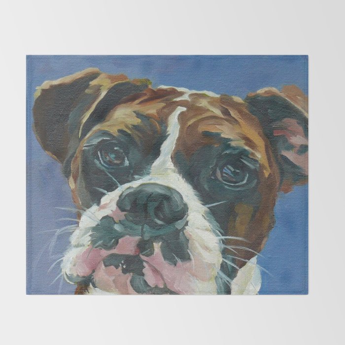 Khloe the Boxer Dog Fine Art Portrait Throw Blanket Gallery Image 2