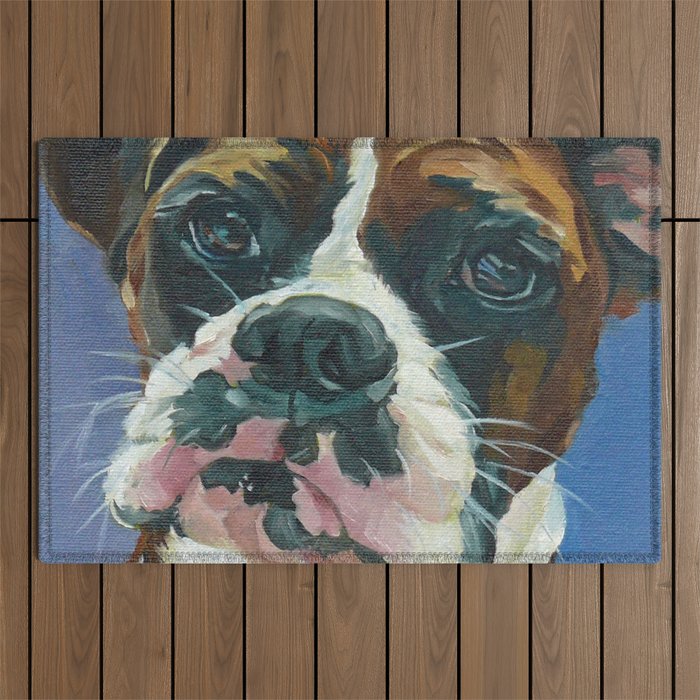 Khloe the Boxer Dog Fine Art Portrait Outdoor Rug Gallery Image 1