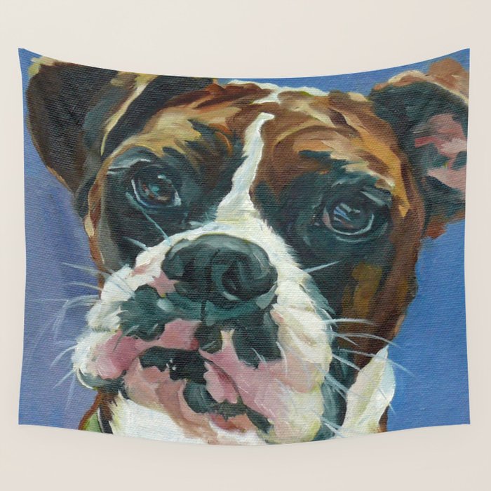 Khloe the Boxer Dog Fine Art Portrait Wall Tapestry Gallery Image 1