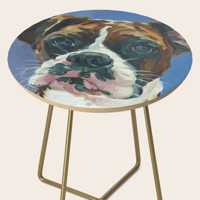 Khloe the Boxer Dog Fine Art Portrait Side Table Gallery Image 2