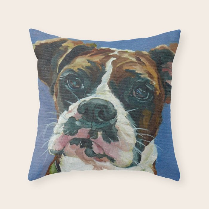 Khloe the Boxer Dog Fine Art Portrait Throw Pillow Gallery Image 6