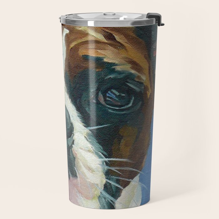 Khloe the Boxer Dog Fine Art Portrait Travel Mug Gallery Image 2