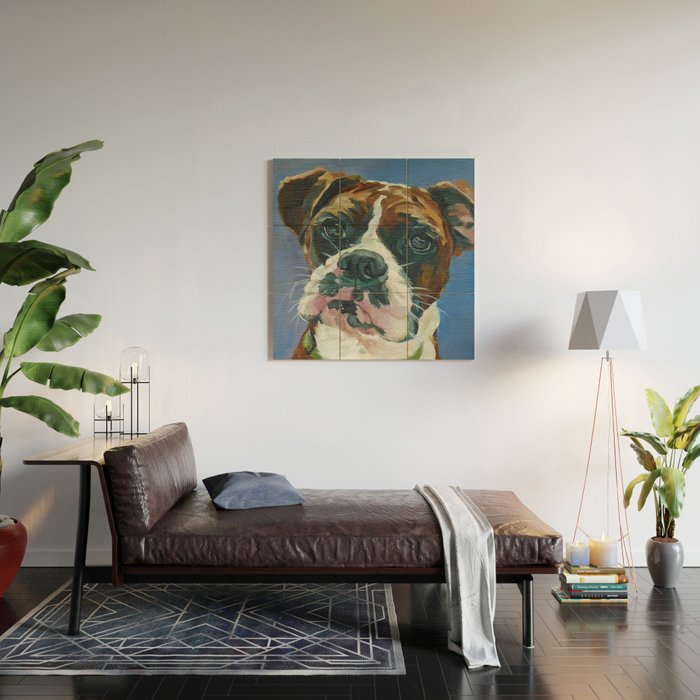 Khloe the Boxer Dog Fine Art Portrait Wood Wall Art Gallery Image 2