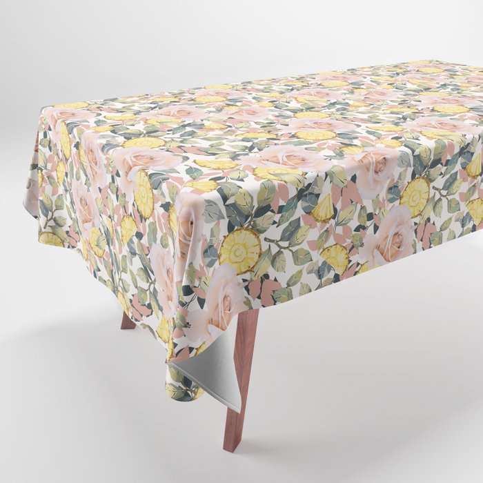Pineapple wedges on rose bushes P Tablecloth Gallery Image 1