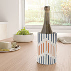 Geometric Arrow Lines 2 in Navy Blue Orange Wine Chiller Gallery Image 4