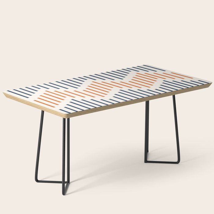 Geometric Arrow Lines 2 in Navy Blue Orange Coffee Table Gallery Image 1