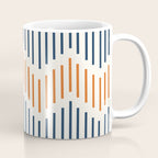 Geometric Arrow Lines 2 in Navy Blue Orange Coffee Mug Gallery Image 1