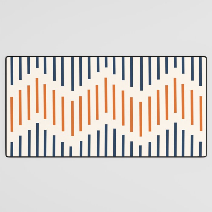 Geometric Arrow Lines 2 in Navy Blue Orange Desk Mat Gallery Image 3