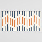 Geometric Arrow Lines 2 in Navy Blue Orange Desk Mat Gallery Image 3