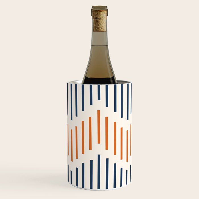 Geometric Arrow Lines 2 in Navy Blue Orange Wine Chiller Gallery Image 1