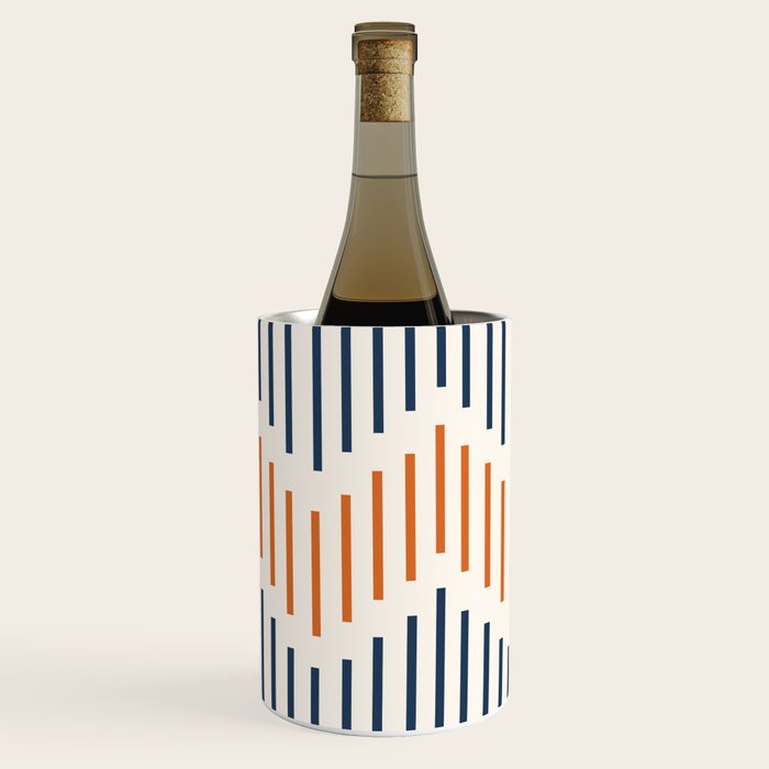 Geometric Arrow Lines 2 in Navy Blue Orange Wine Chiller Gallery Image 3