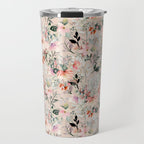 Cottagecore Summer Watercolor Floral Prints Travel Mug Gallery Image 1