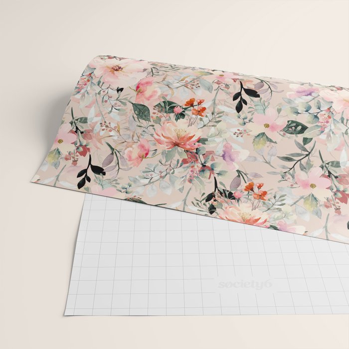 Cottagecore Summer Watercolor Floral Prints Wrapping Paper Gallery Image 2