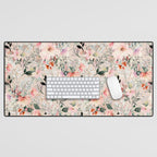 Cottagecore Summer Watercolor Floral Prints Desk Mat Gallery Image 1