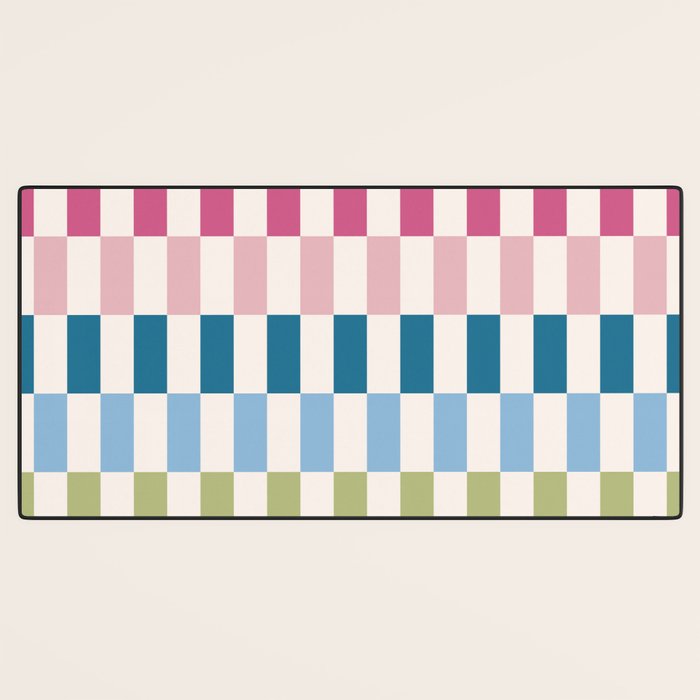Retro Colorful Stripes Desk Mat Gallery Image 3