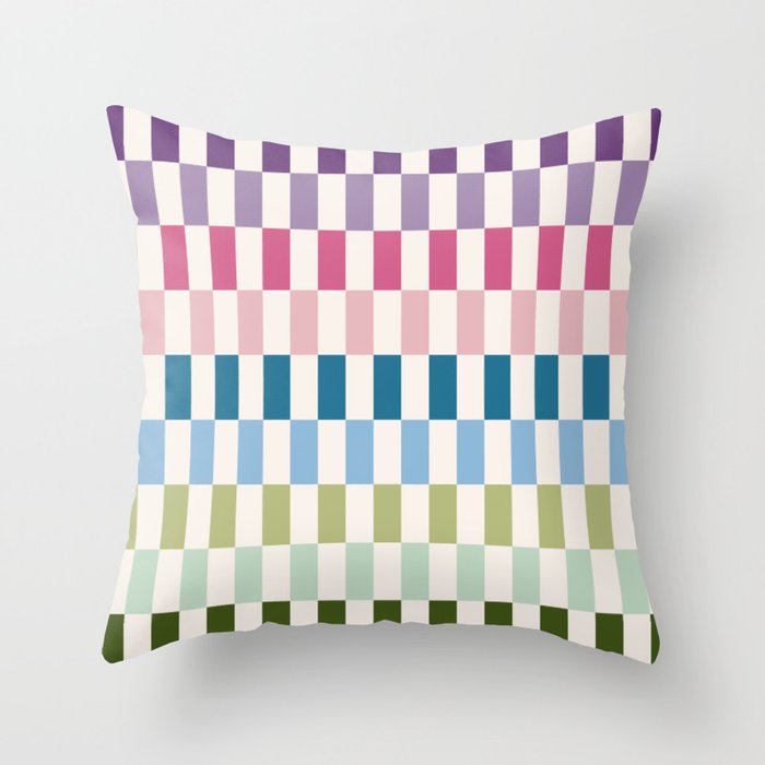 Retro Colorful Stripes Throw Pillow Gallery Image 6