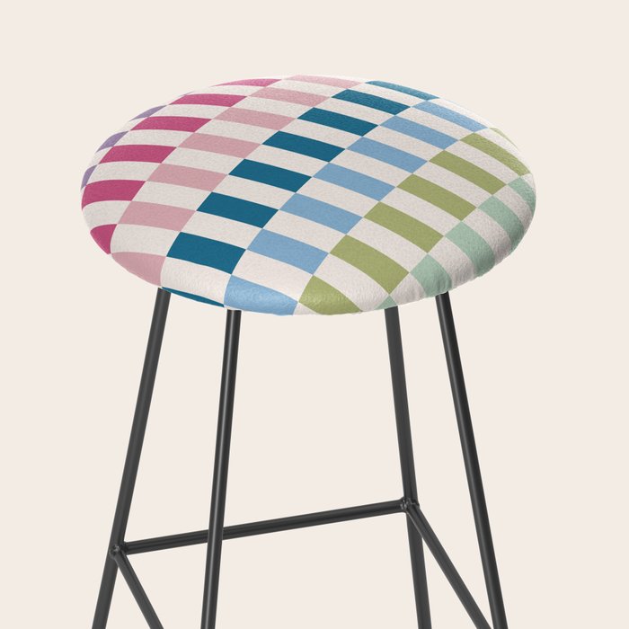 Retro Colorful Stripes Stool Gallery Image 2