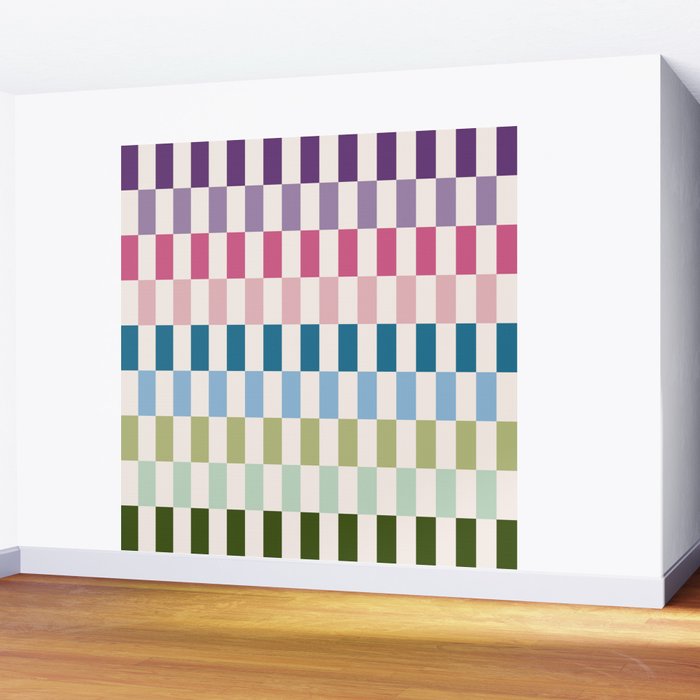 Retro Colorful Stripes Wall Mural Gallery Image 2