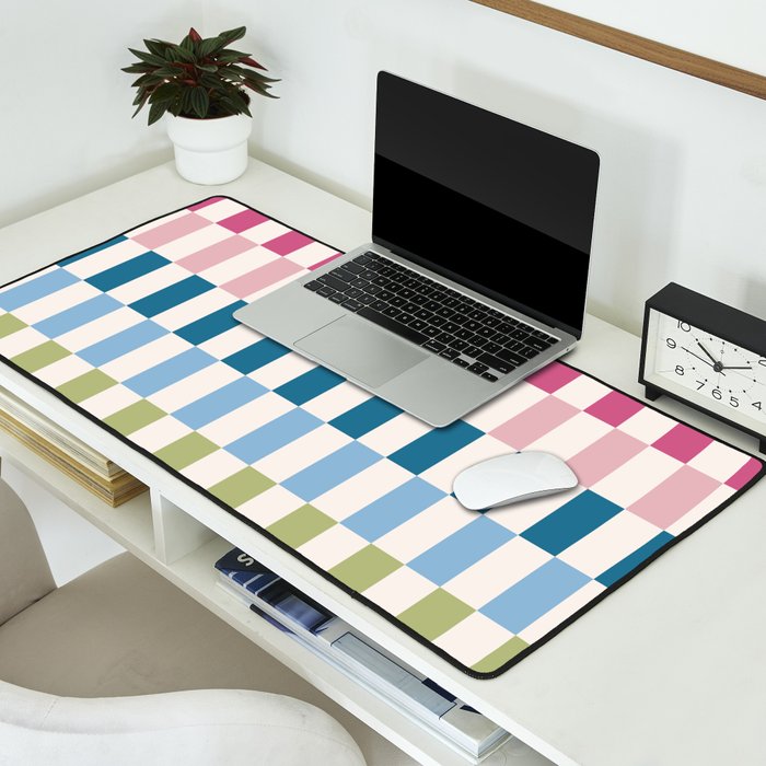 Retro Colorful Stripes Desk Mat Gallery Image 2