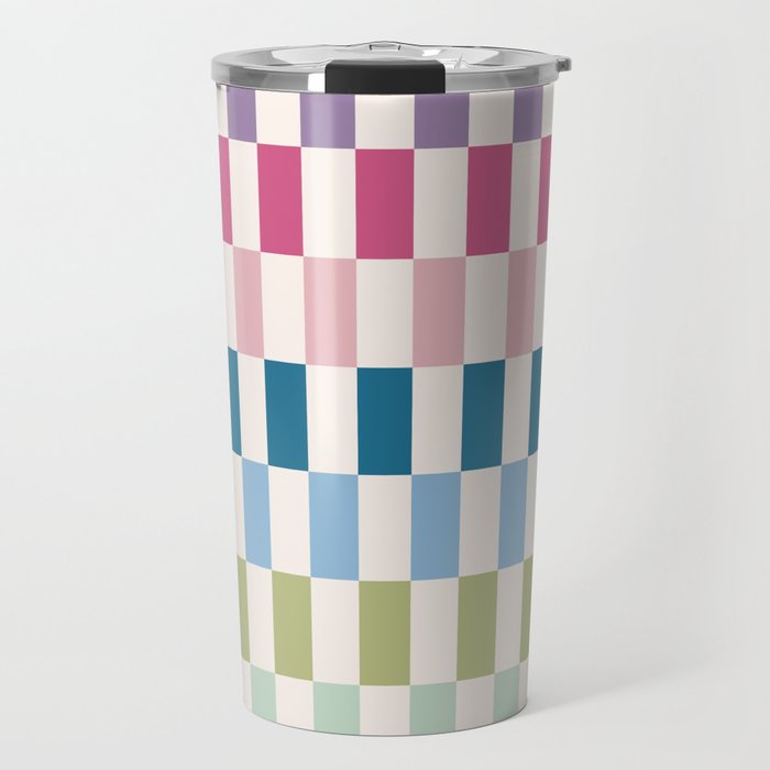 Retro Colorful Stripes Travel Mug Gallery Image 1