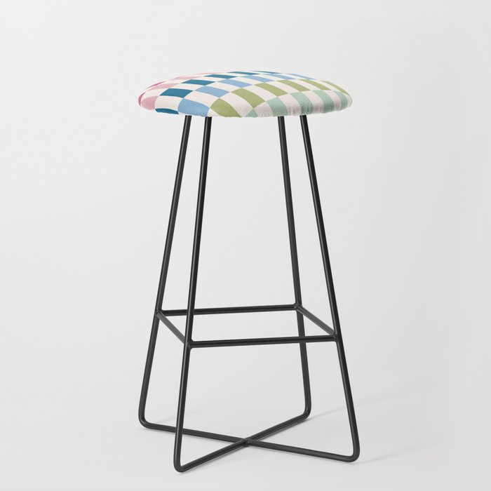 Retro Colorful Stripes Stool Gallery Image 1