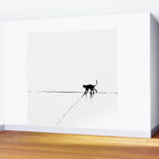 Minimal Cat on a Line Wall Mural Gallery Image 2