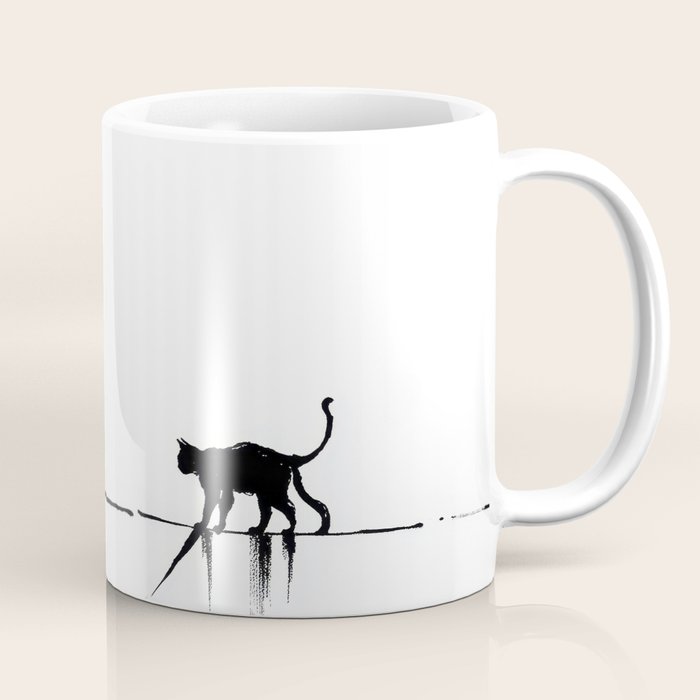 Minimal Cat on a Line Coffee Mug Gallery Image 1