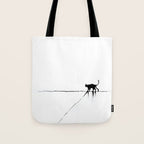 Minimal Cat on a Line Tote Bag Gallery Image 1