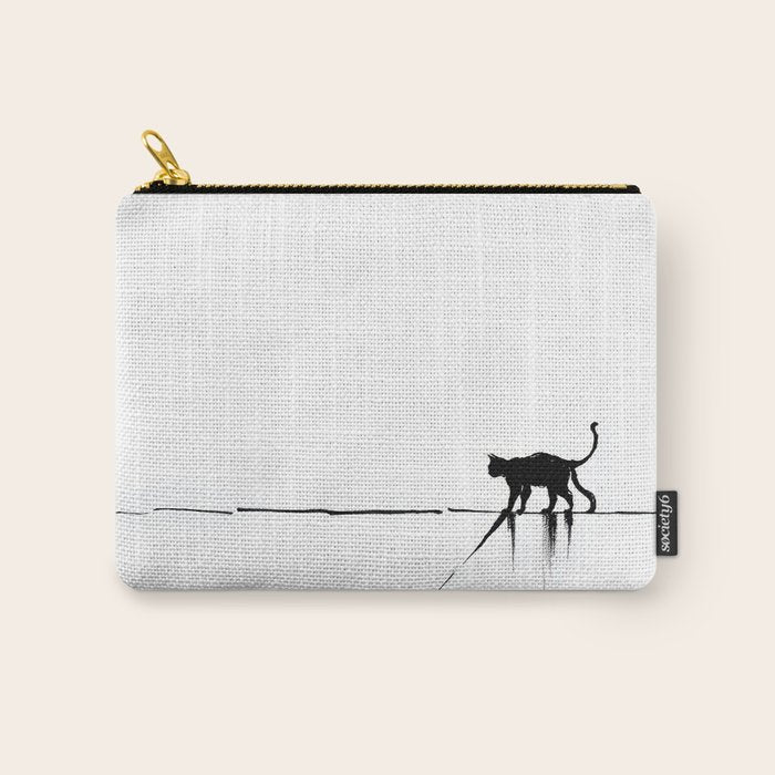 Minimal Cat on a Line Carry All Pouch Gallery Image 1
