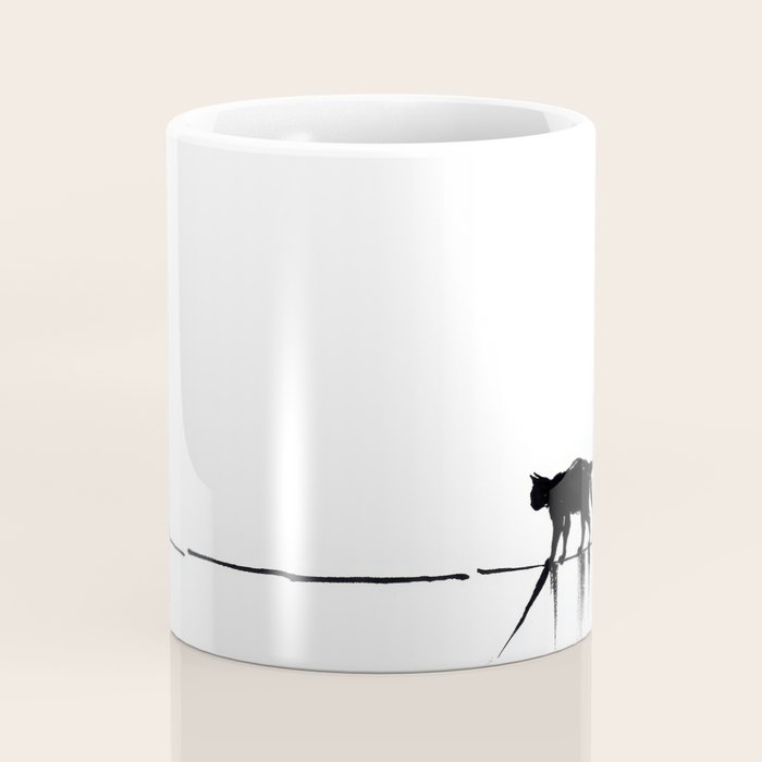 Minimal Cat on a Line Coffee Mug Gallery Image 4