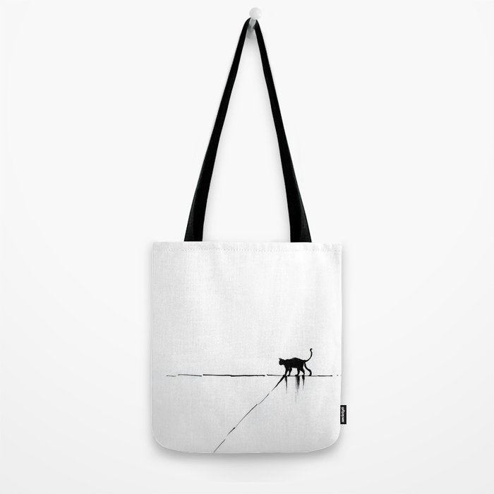 Minimal Cat on a Line Tote Bag Gallery Image 2