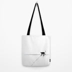 Minimal Cat on a Line Tote Bag Gallery Image 2