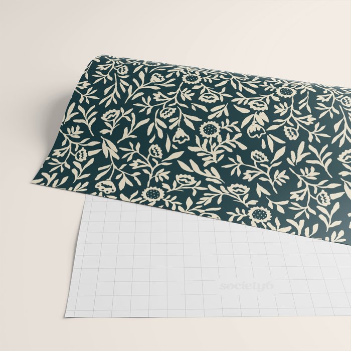 Bold Folk floral pattern Wrapping Paper Gallery Image 2