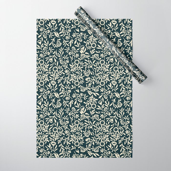 Bold Folk floral pattern Wrapping Paper Gallery Image 1