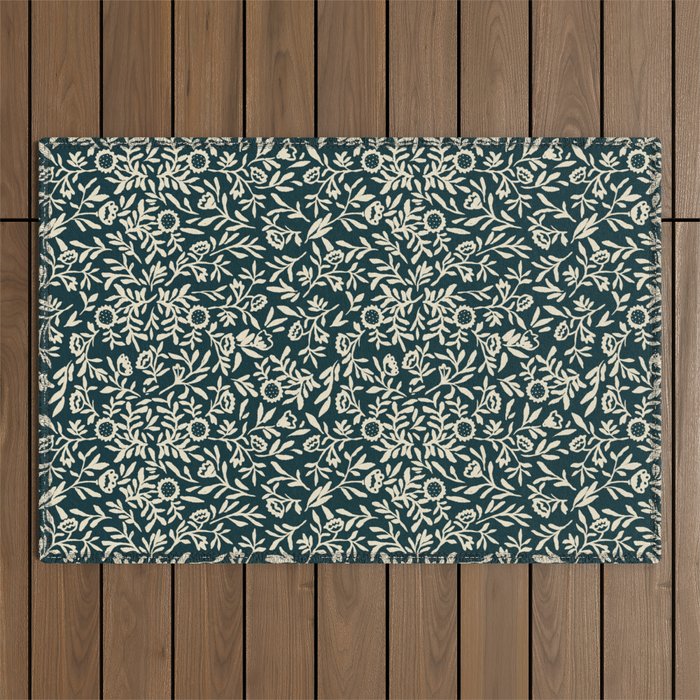 Bold Folk floral pattern Outdoor Rug Gallery Image 1