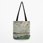 Cherry Blossoms on Spring River Ukiyo-e Japanese Art Tote Bag Gallery Image 2